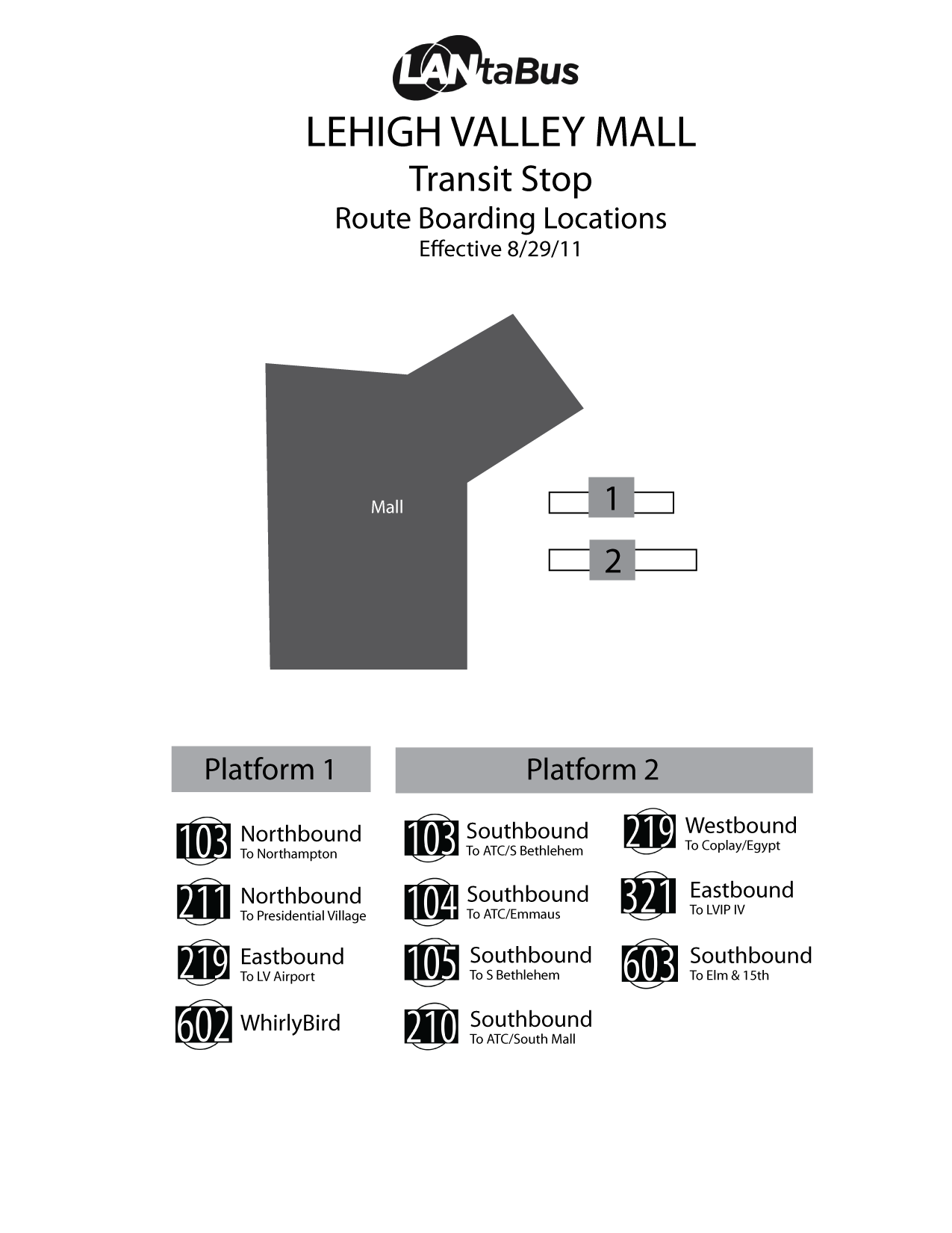 Lehigh and Northampton Transit Authority | Lehigh Valley Mall Transit Center Guide